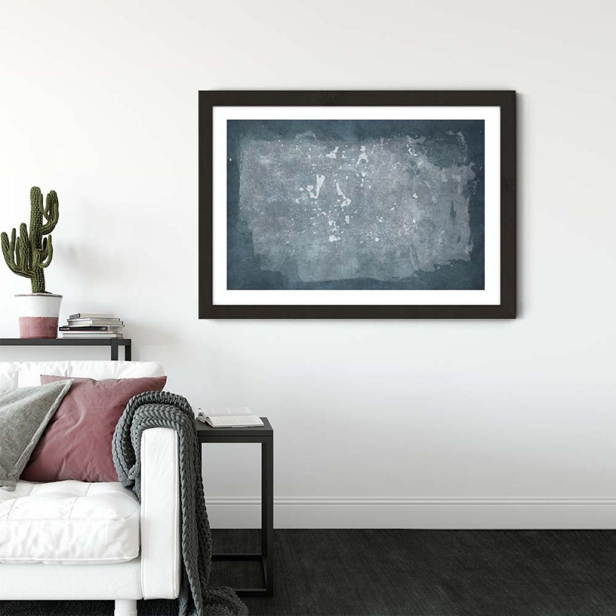 Minimal Abstract Blue 03 Art Print Black Frame – image 2