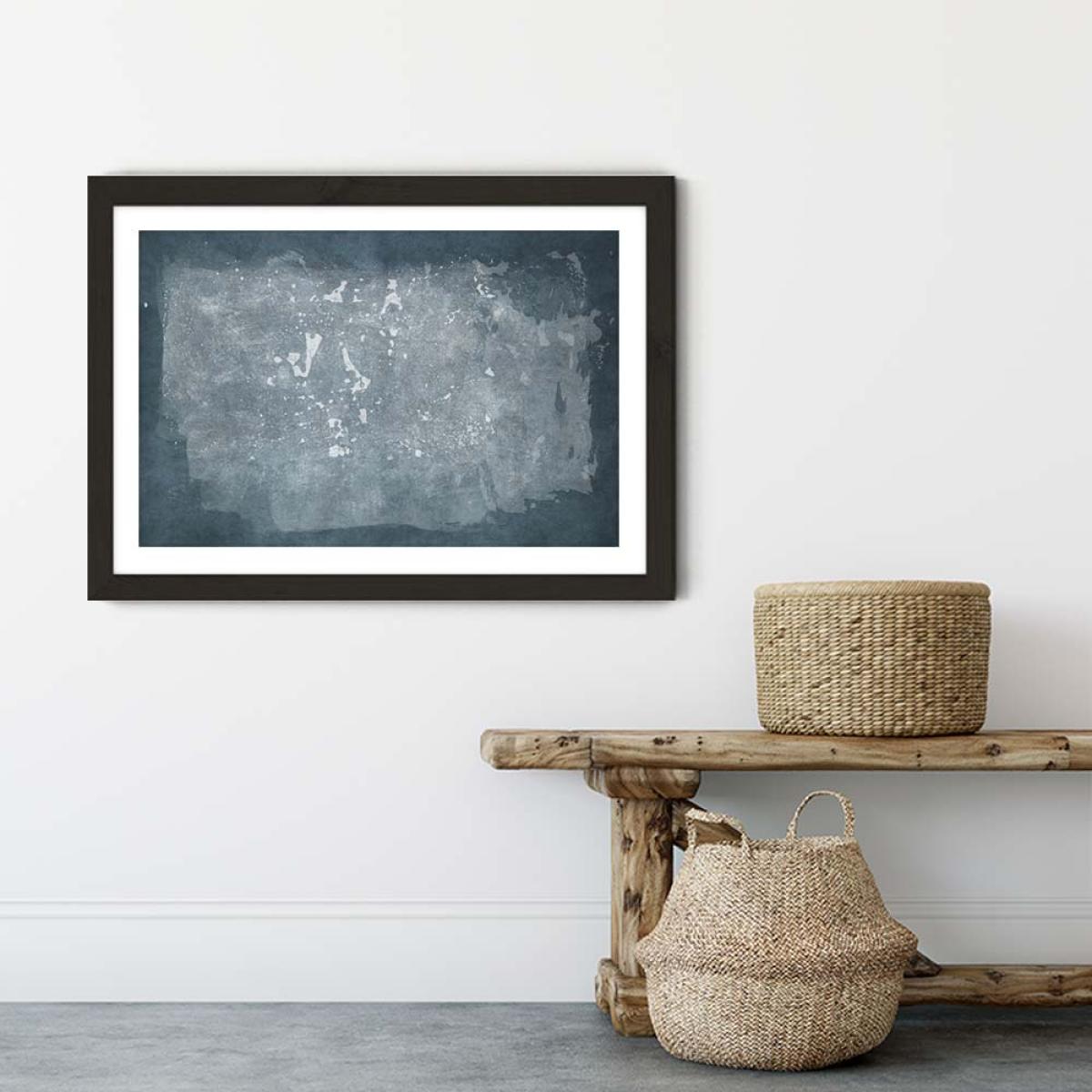 Minimal Abstract Blue 03 Art Print Black Frame – image 3
