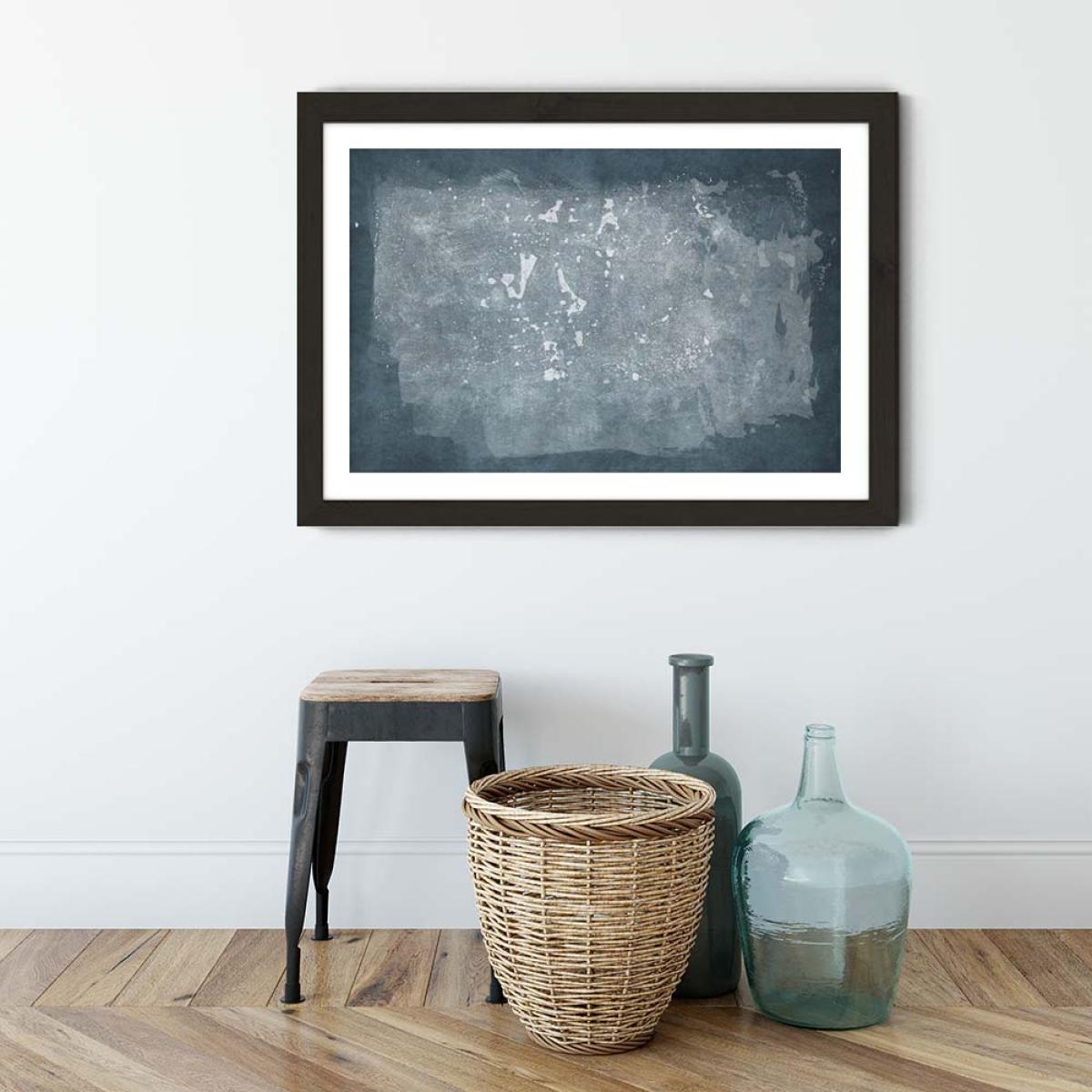 Minimal Abstract Blue 03 Art Print Black Frame – image 4