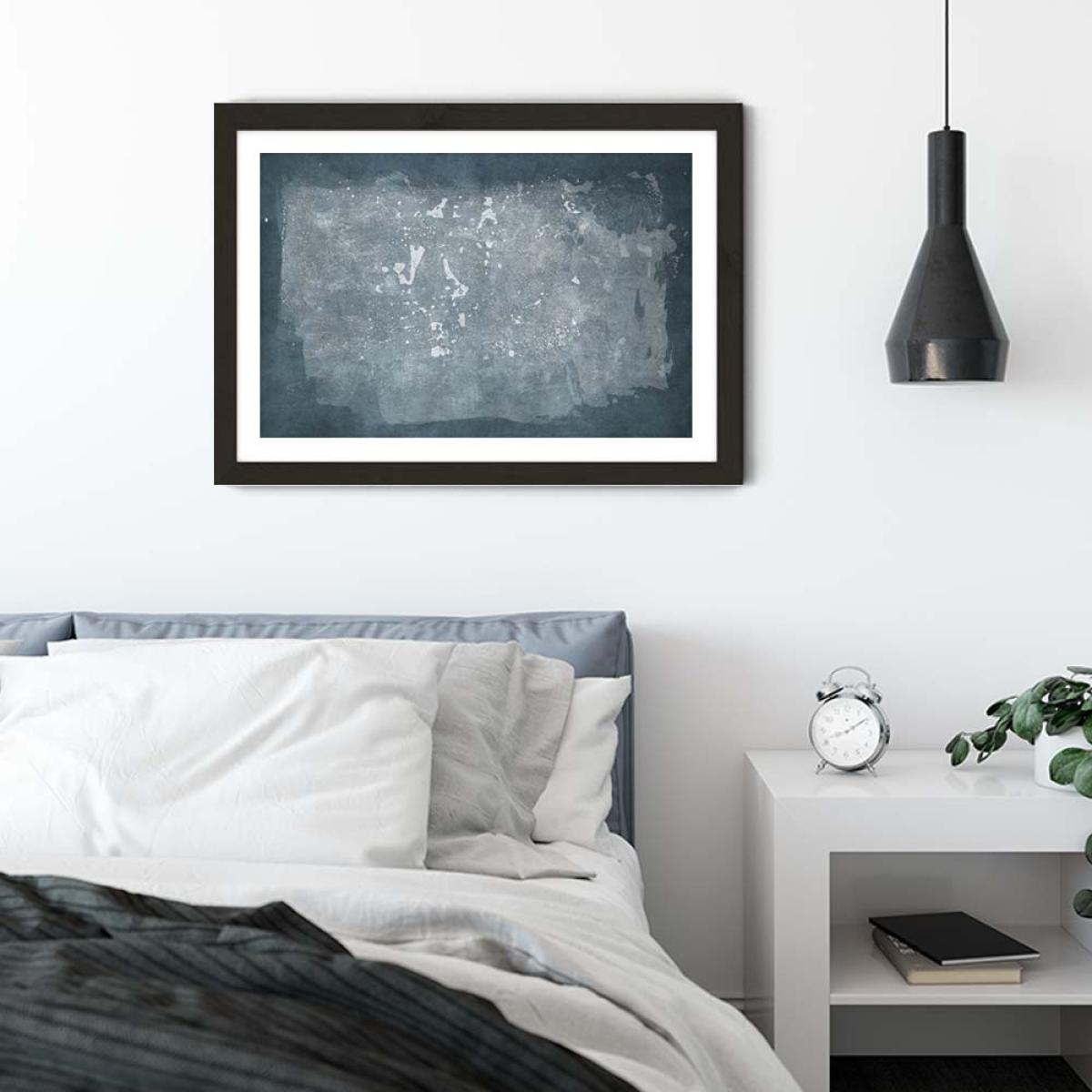 Minimal Abstract Blue 03 Art Print Black Frame – image 5