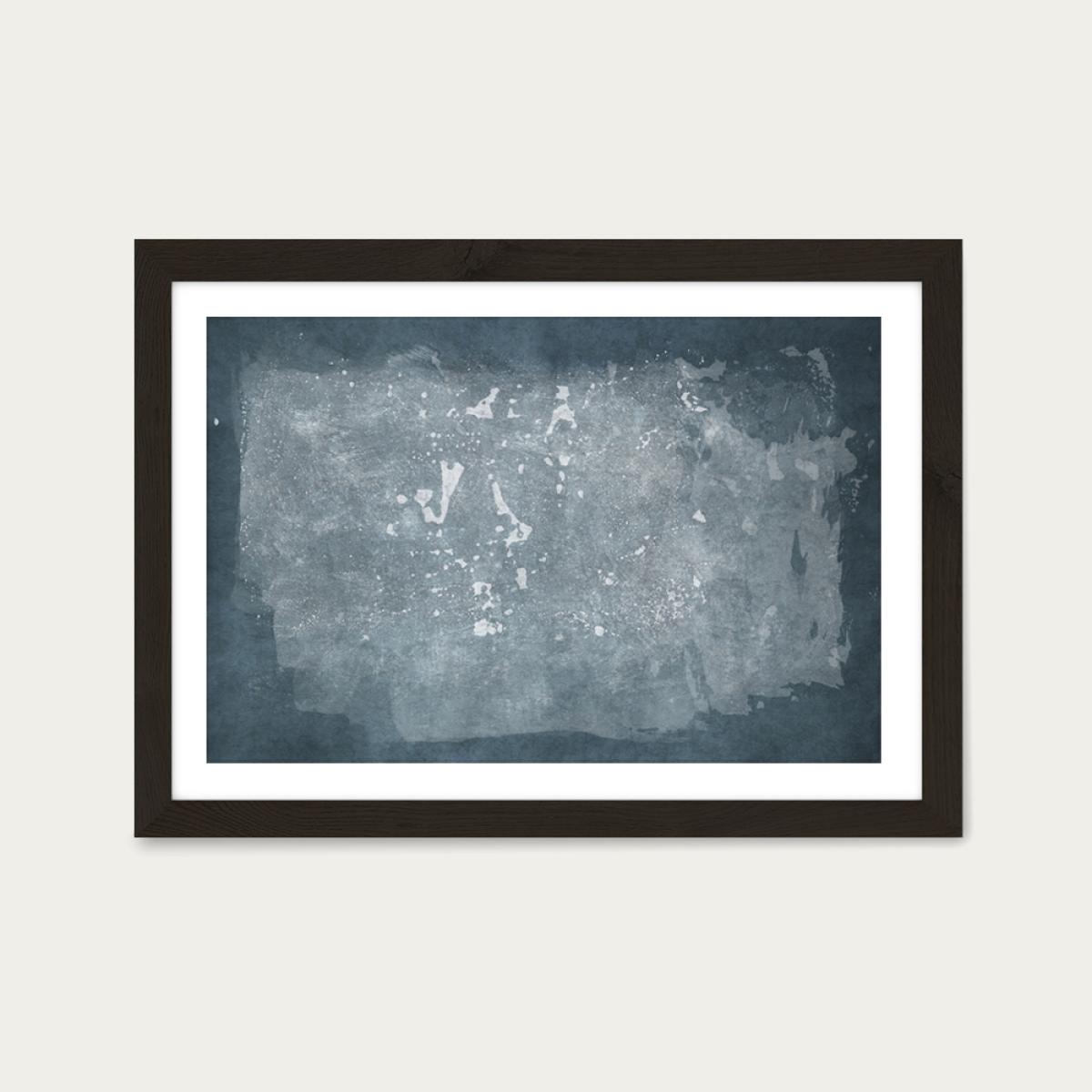Minimal Abstract Blue 03 Art Print Black Frame – image 1