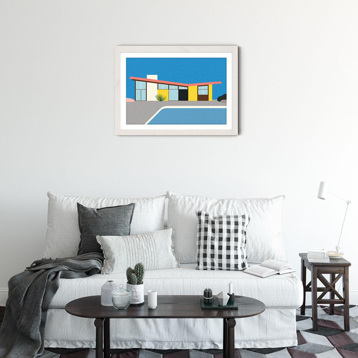Krisel Butterfly Roof Art Print White Frame – image 3