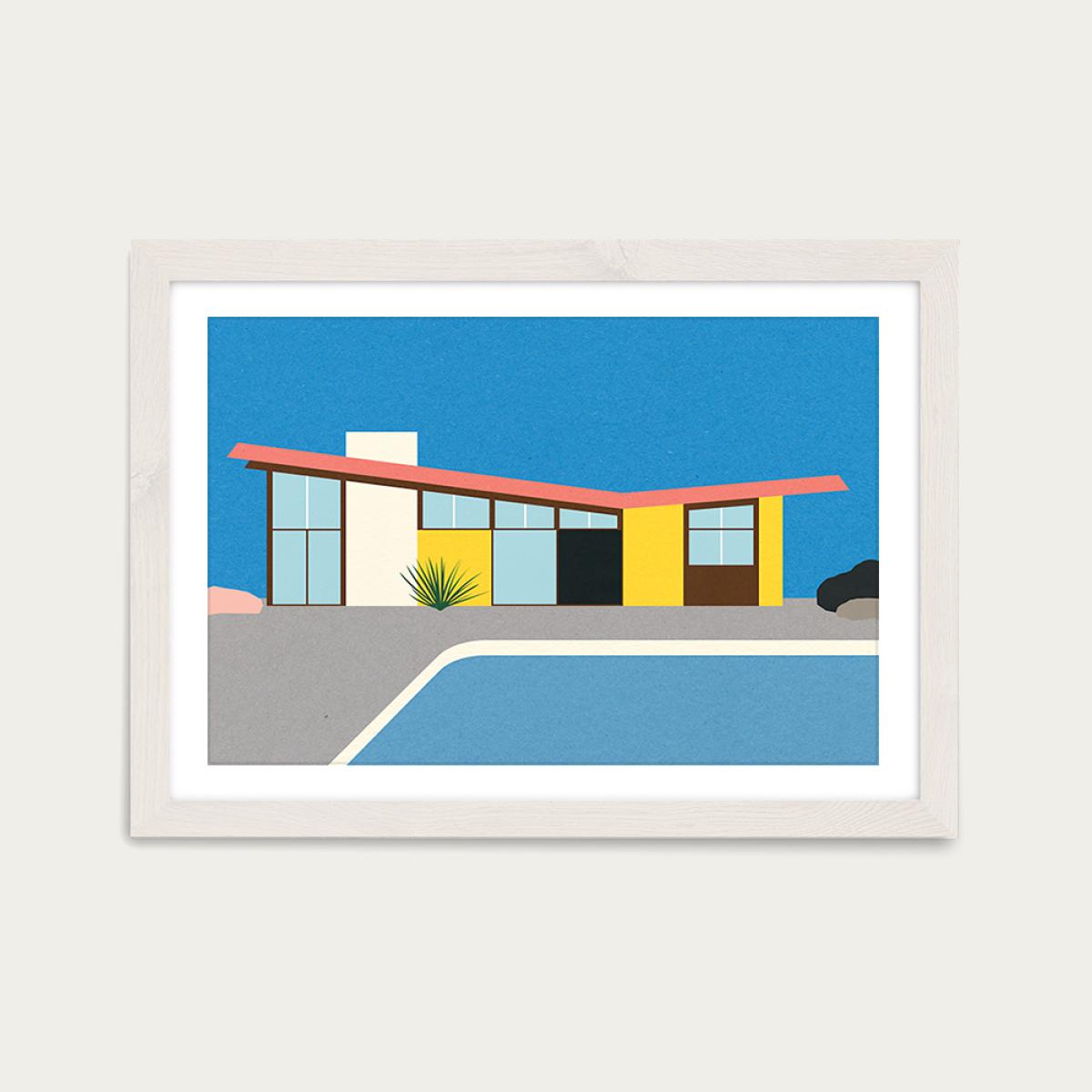 Krisel Butterfly Roof Art Print White Frame – image 1