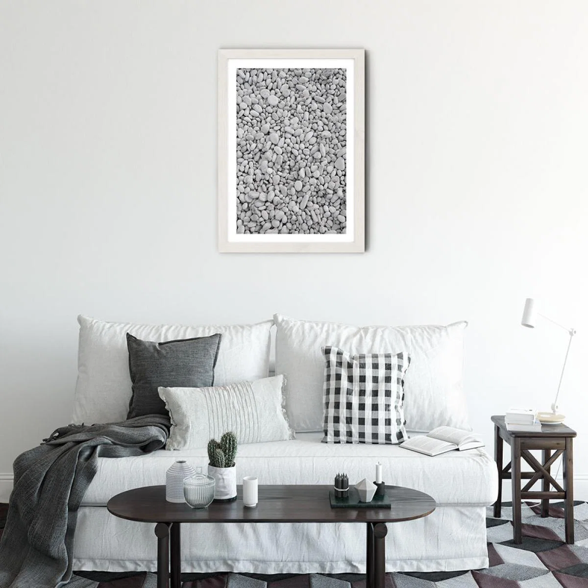 Pebble Beach Art Print White Frame – image 2