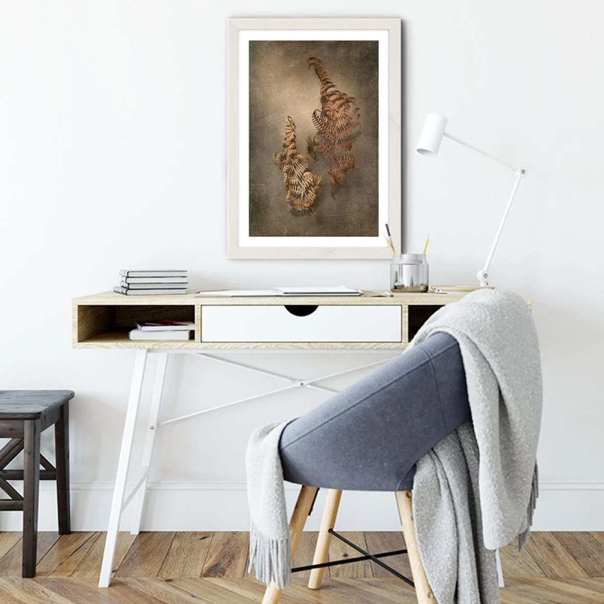 Earthy Ferns 4 Art Print White Frame – image 5