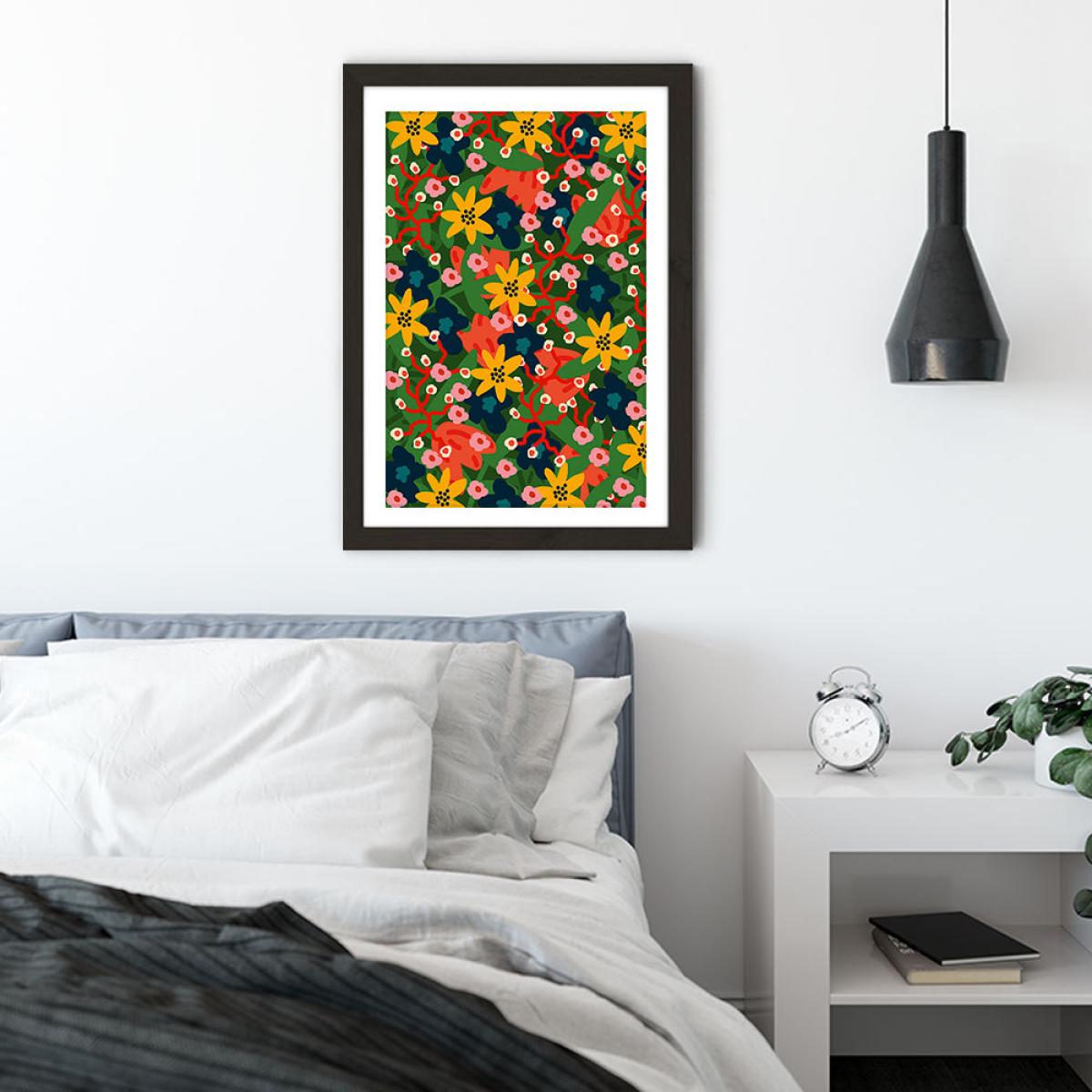 Jungle Floral Art Print Black Frame – image 5