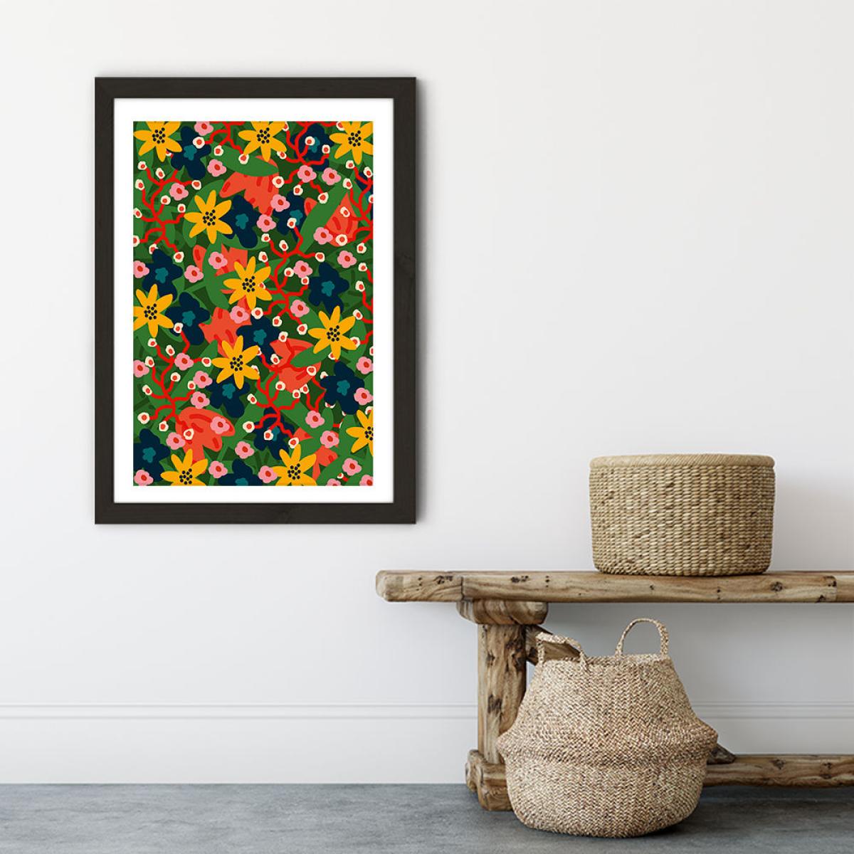 Jungle Floral Art Print Black Frame – image 6