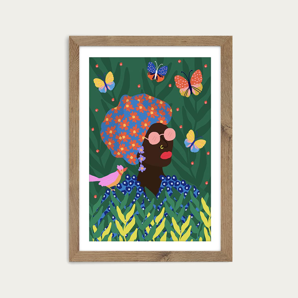 Enjoy Outside Art Print Oak Frame – image 1