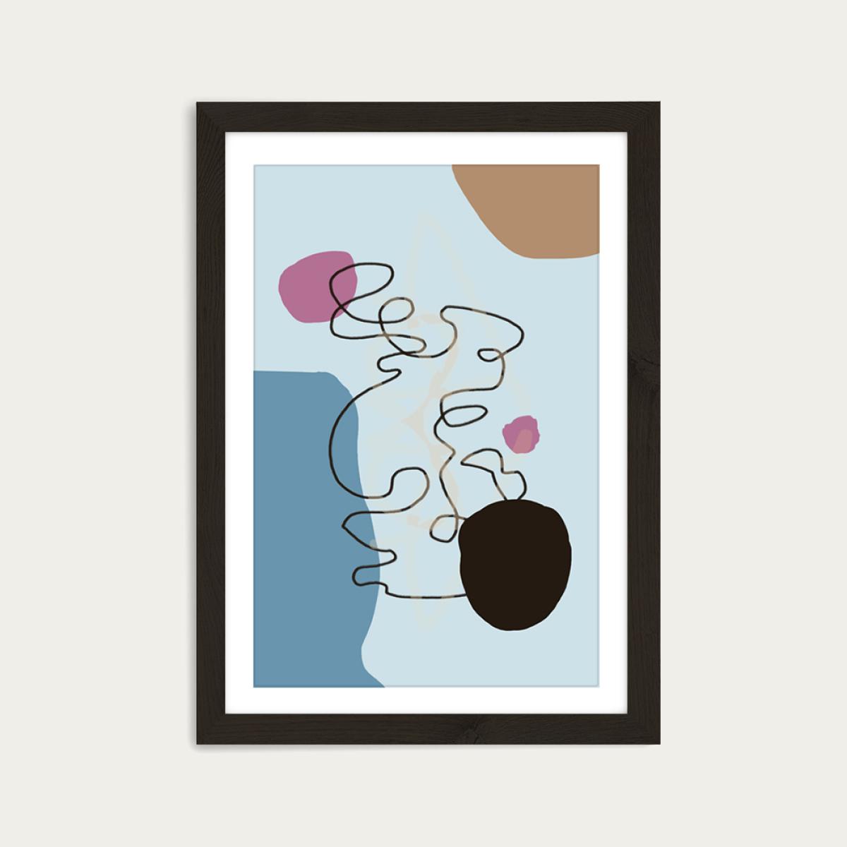 Floating Minds No.3 Art Print Black Frame – image 1