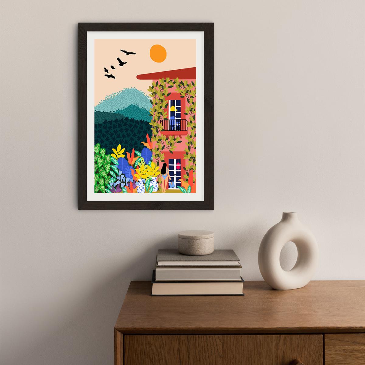 Summer House Art Print Black Frame – image 2