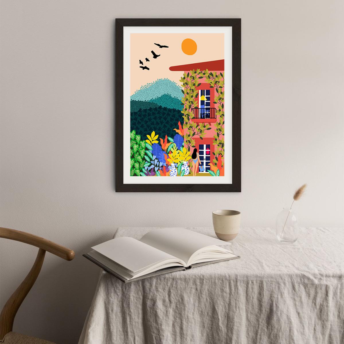 Summer House Art Print Black Frame – image 3