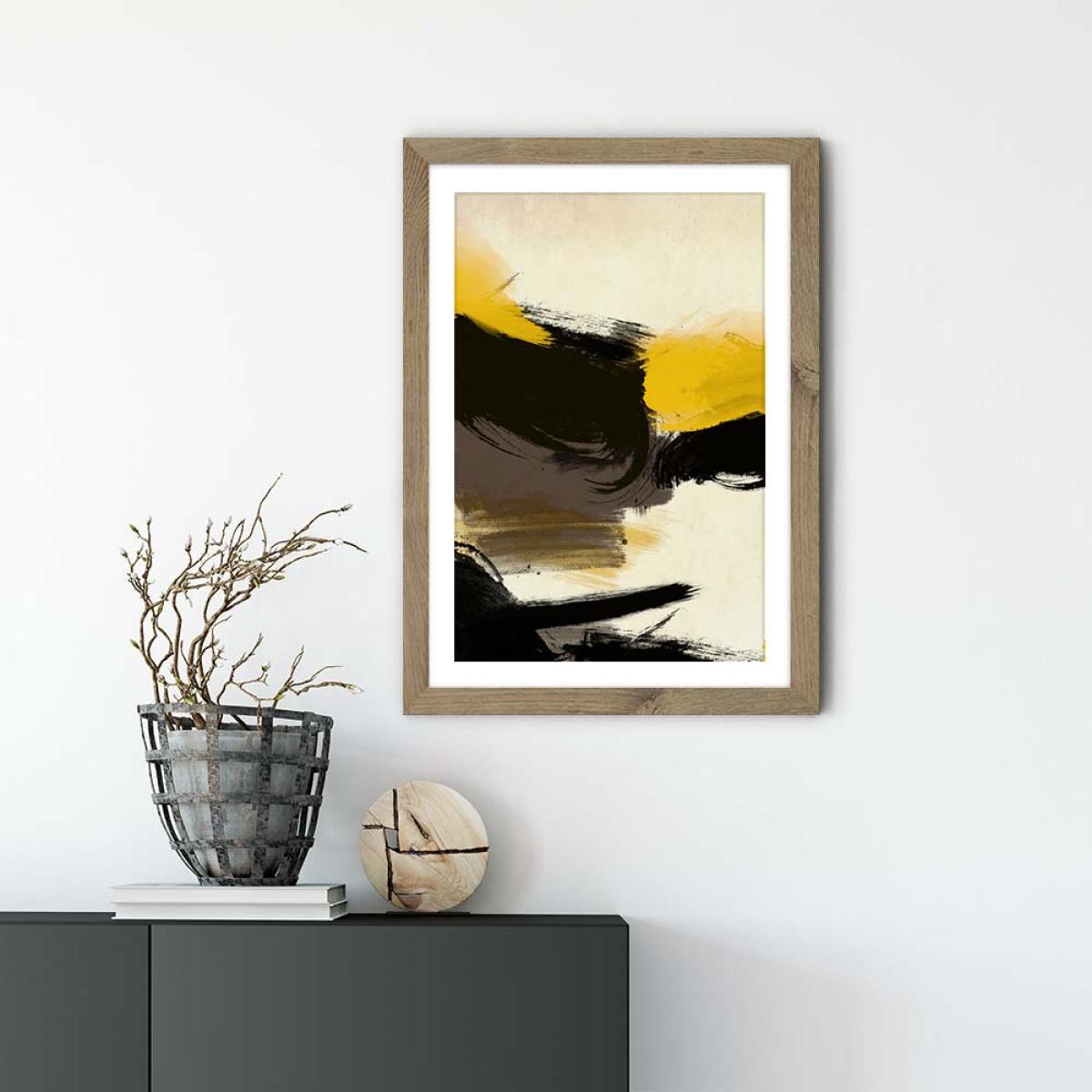 Schreiber Yellow No.1 Art Print Oak Frame – image 2