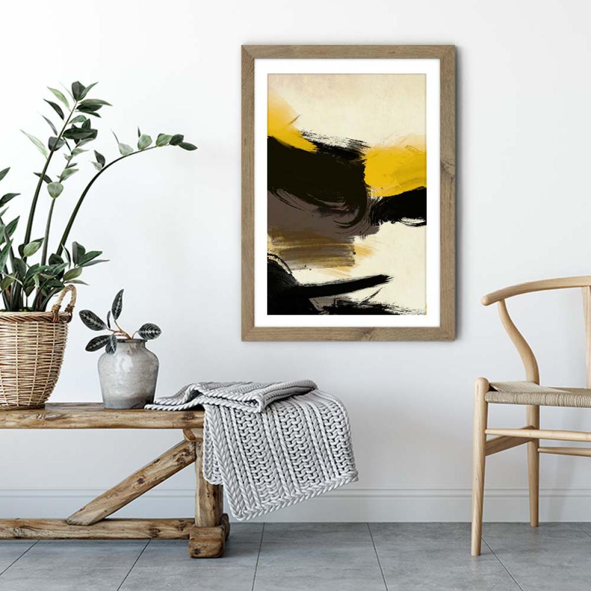 Schreiber Yellow No.1 Art Print Oak Frame – image 3