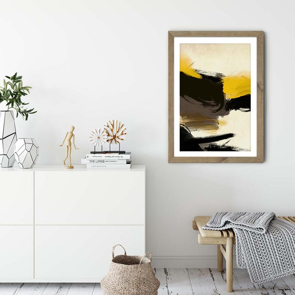 Schreiber Yellow No.1 Art Print Oak Frame – image 4