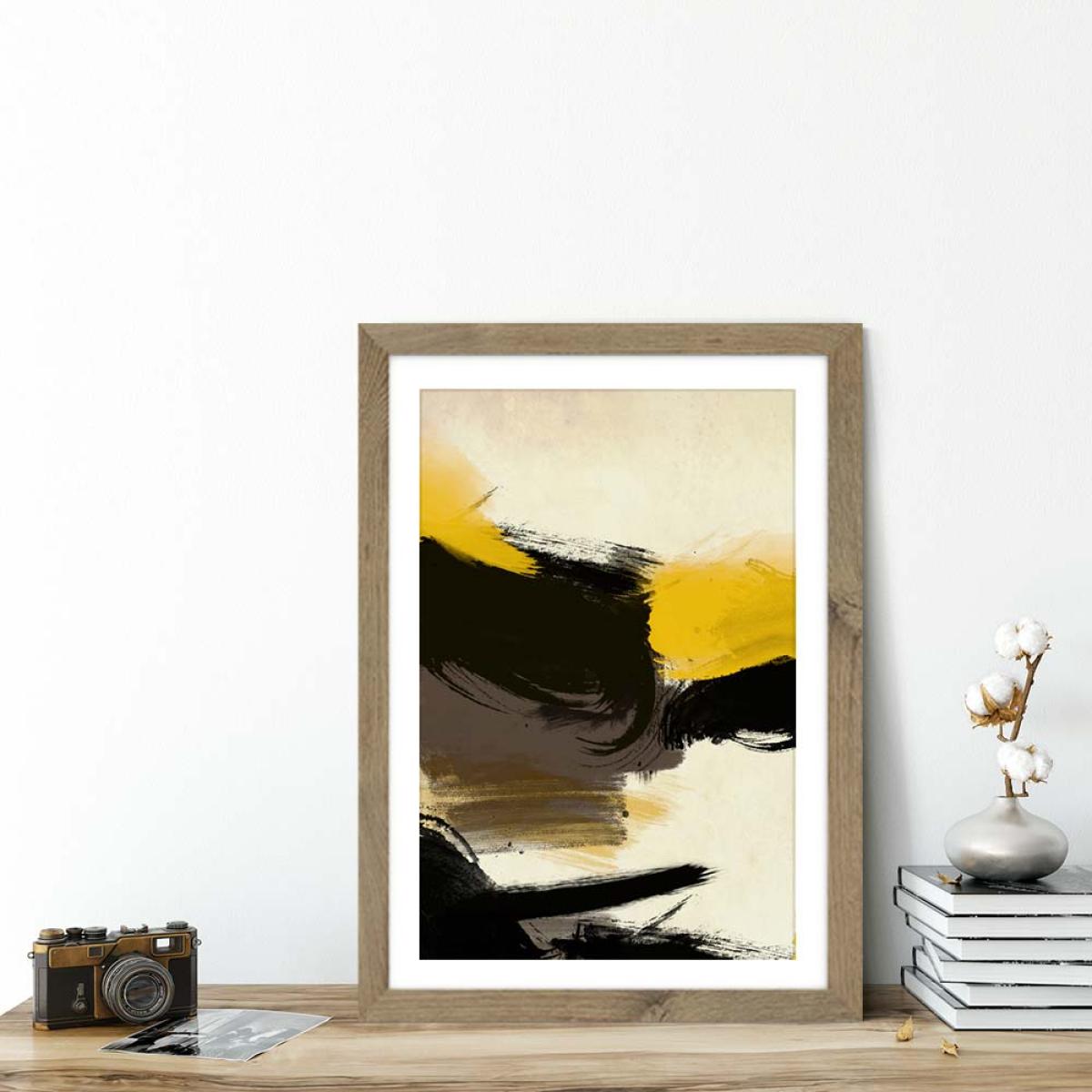 Schreiber Yellow No.1 Art Print Oak Frame – image 5