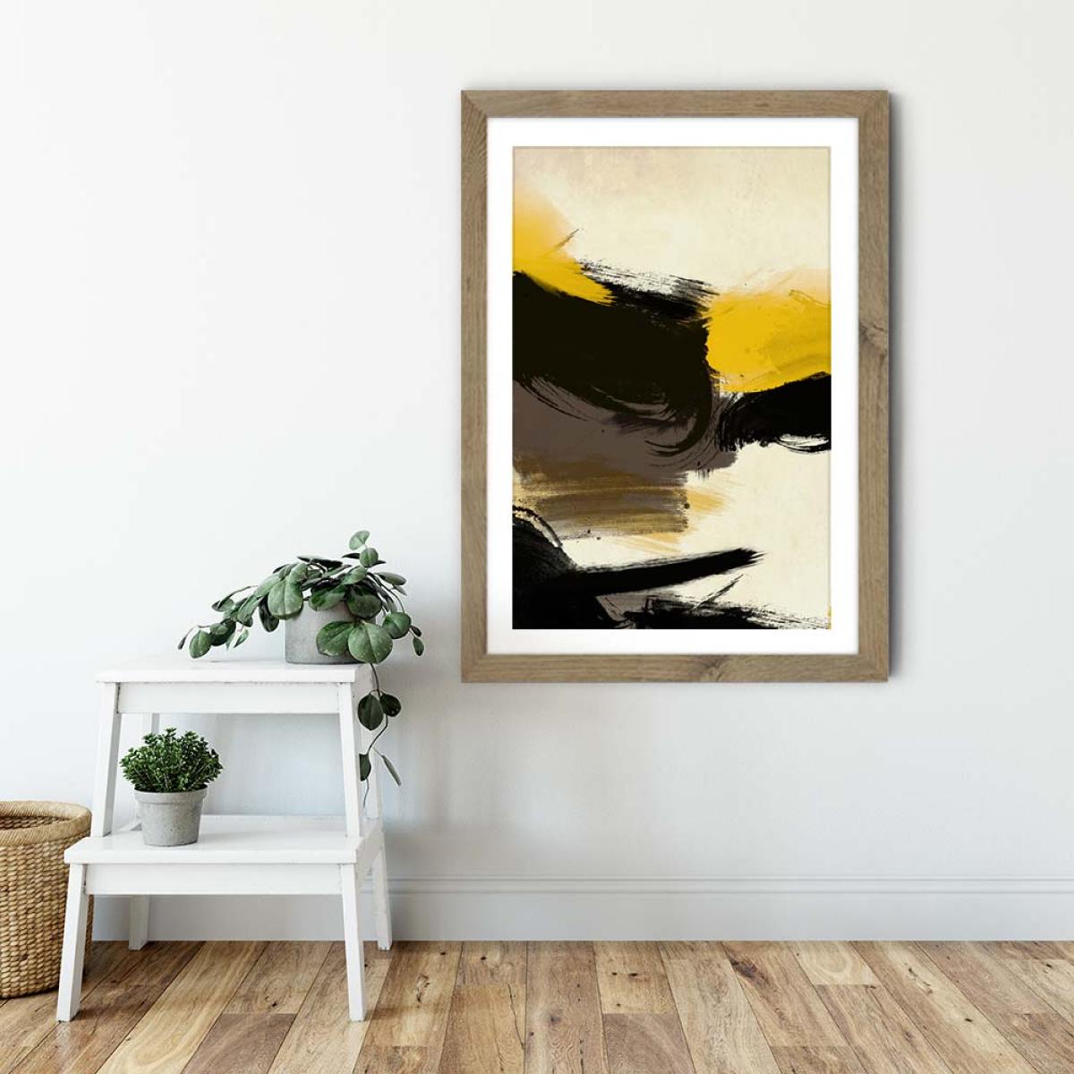 Schreiber Yellow No.1 Art Print Oak Frame – image 6