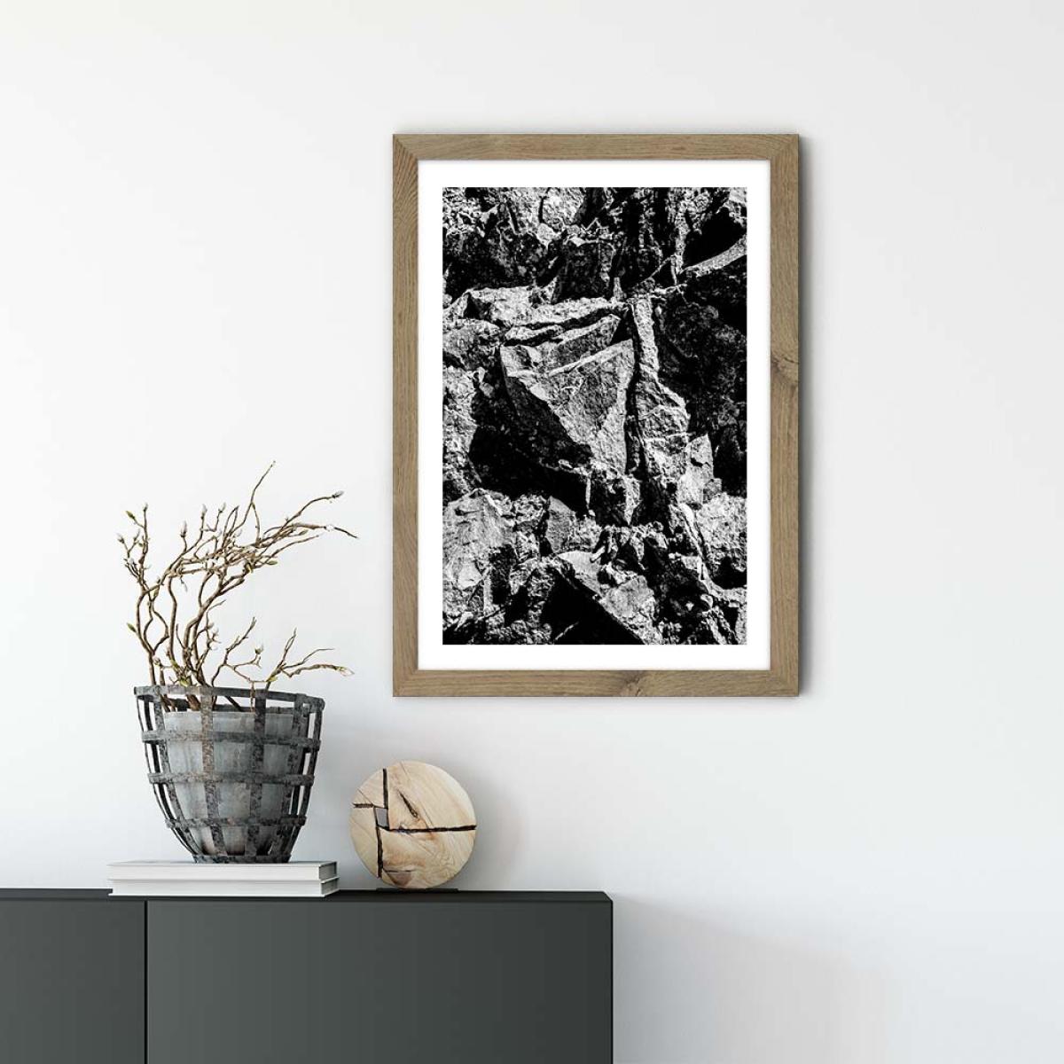 Rock Patter Art Print Oak Frame – image 2