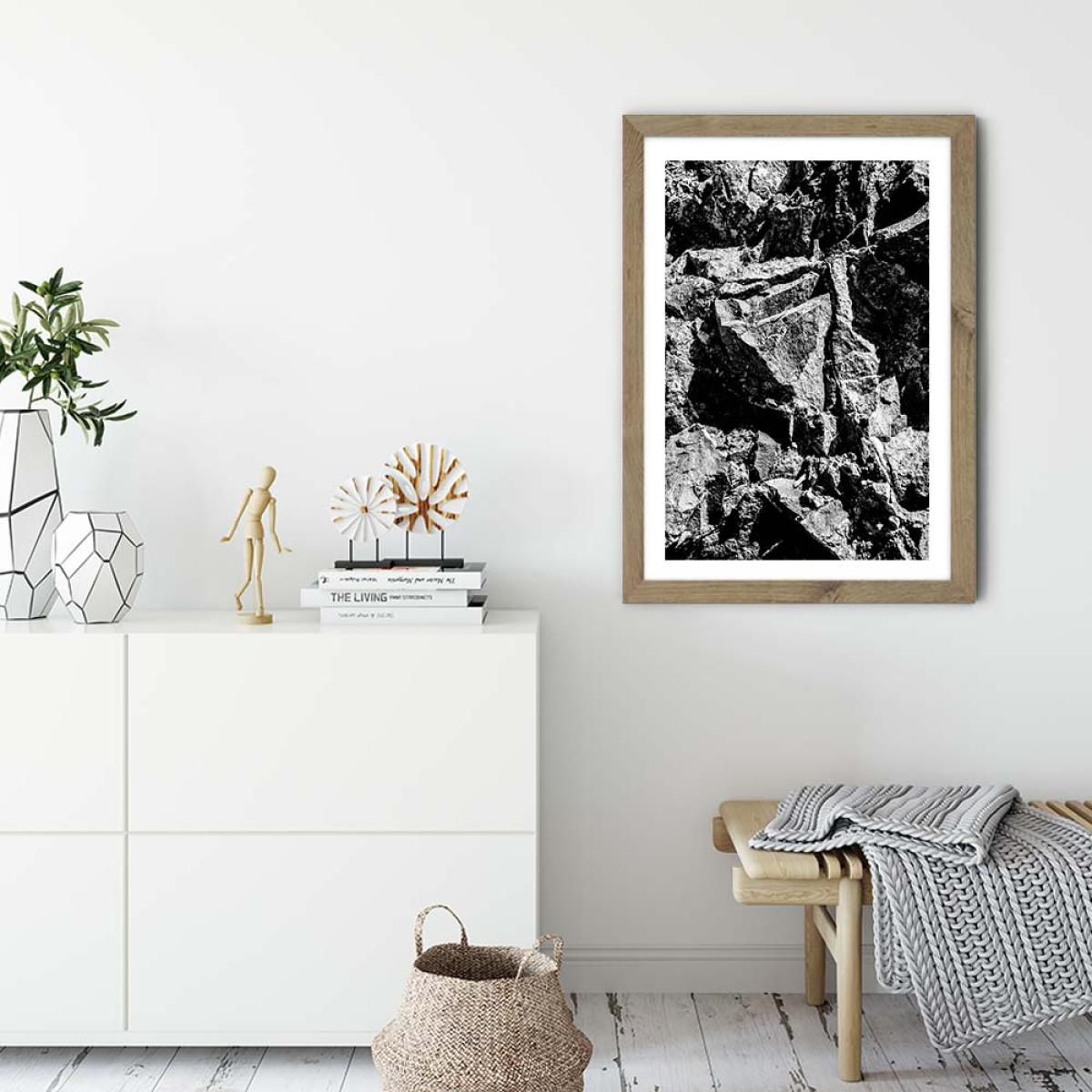 Rock Patter Art Print Oak Frame – image 3