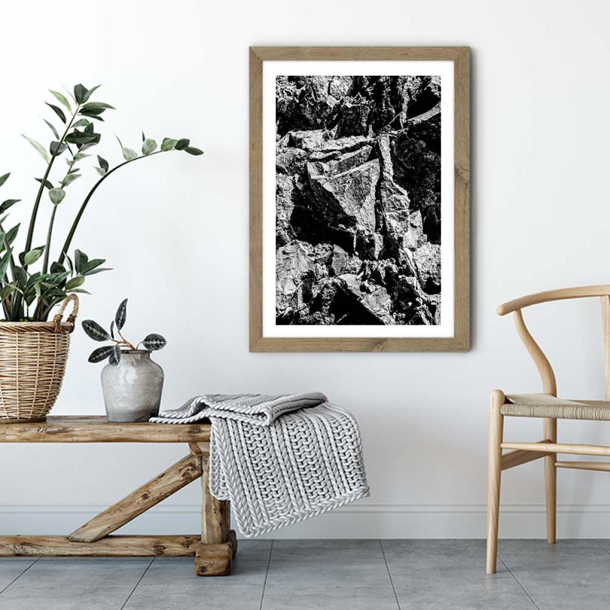 Rock Patter Art Print Oak Frame – image 4