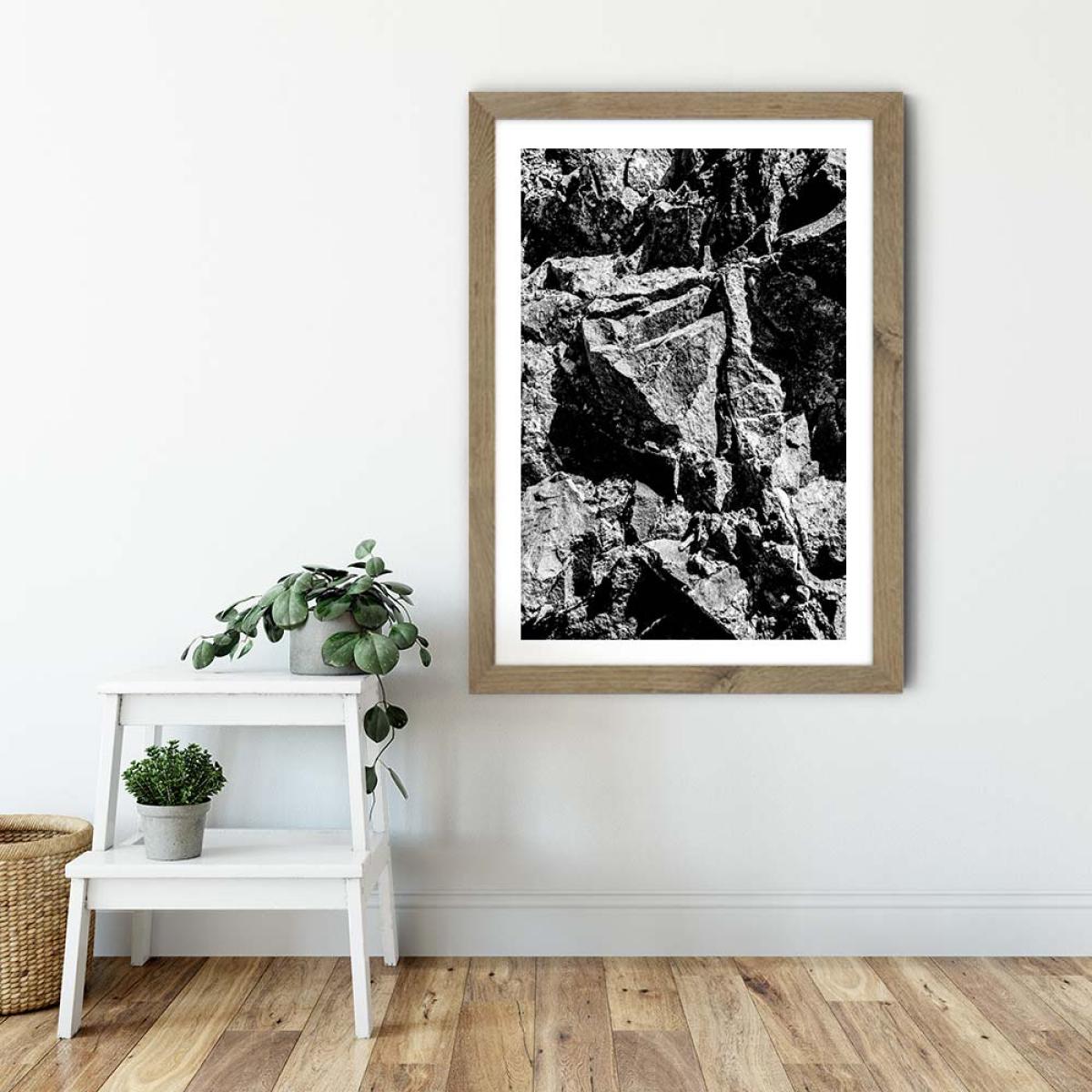 Rock Patter Art Print Oak Frame – image 6