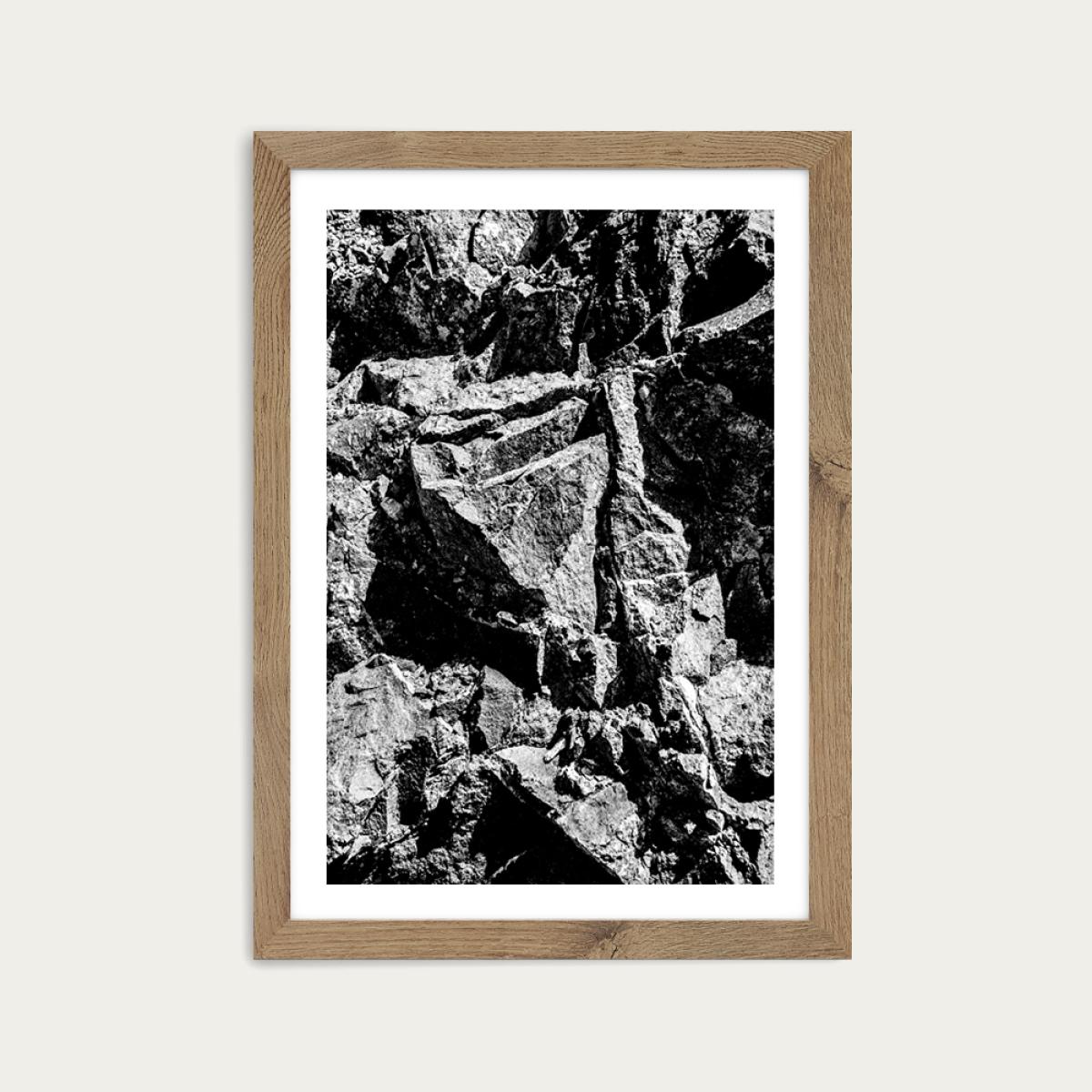 Rock Patter Art Print Oak Frame – image 1