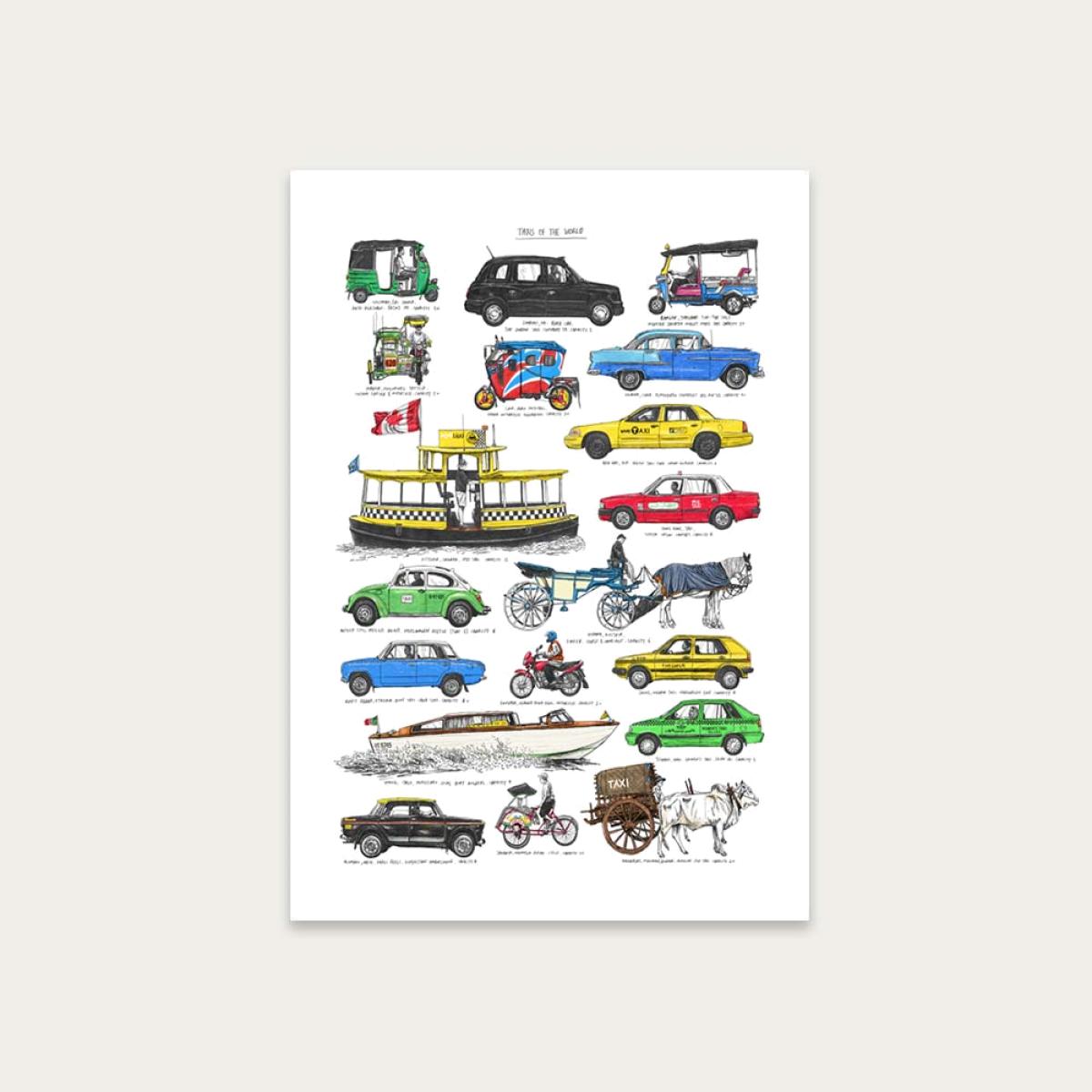 Unframed Taxis Art Print