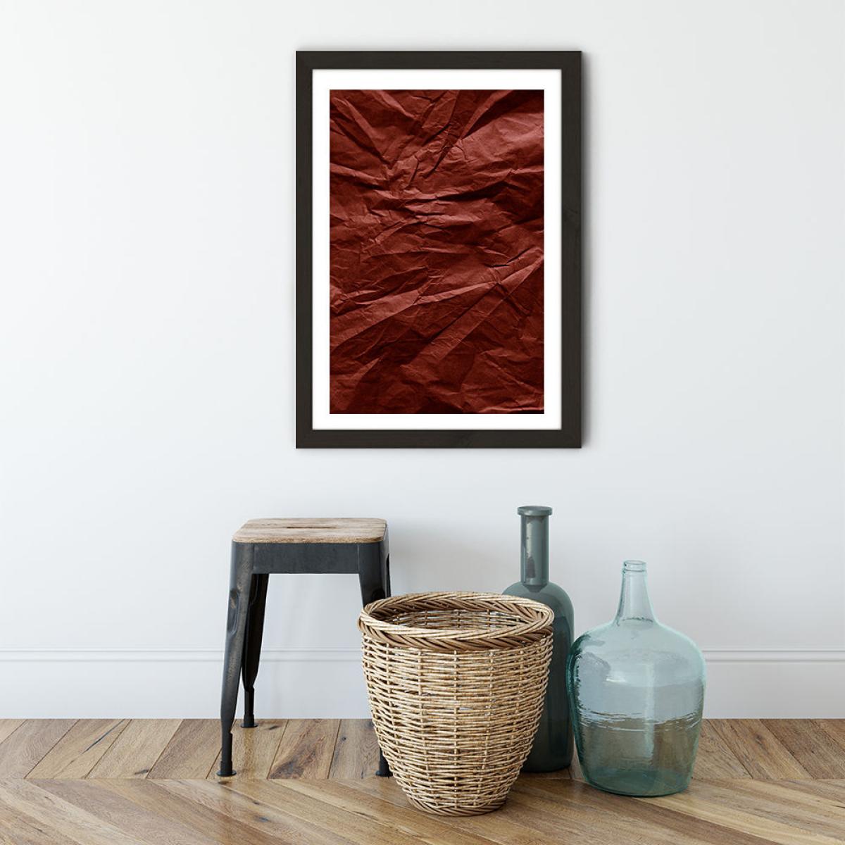 Terra Cotta Paper Landscape Art Print Black Frame – image 3