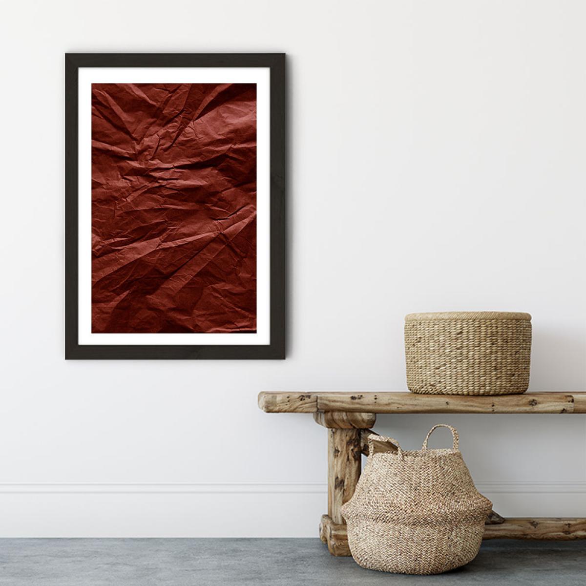 Terra Cotta Paper Landscape Art Print Black Frame – image 6