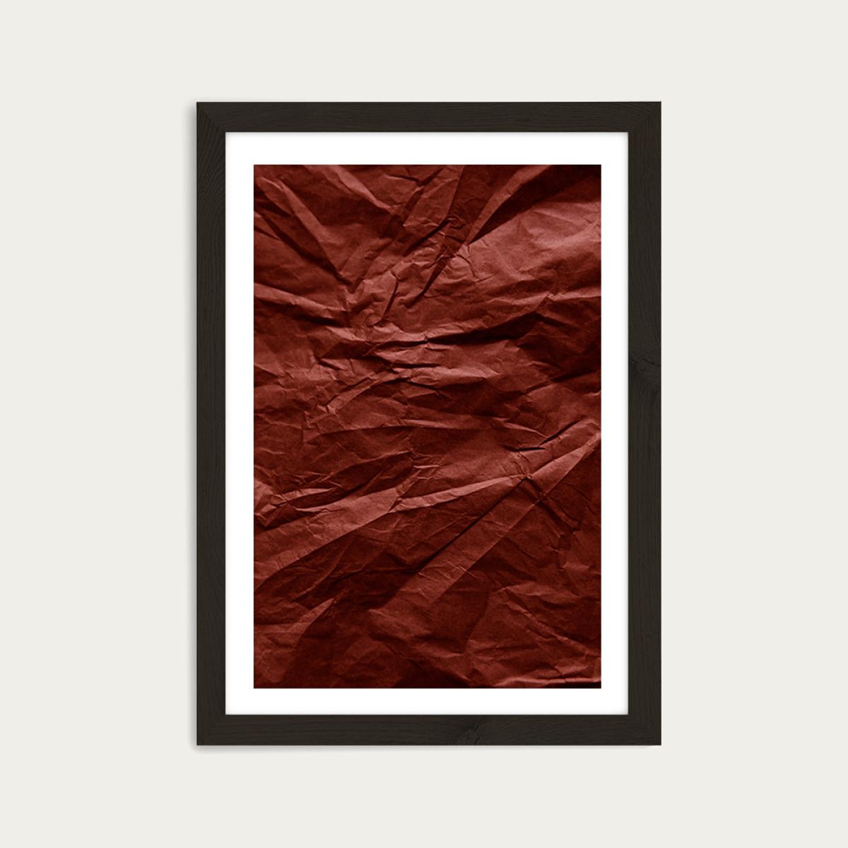Terra Cotta Paper Landscape Art Print Black Frame – image 1