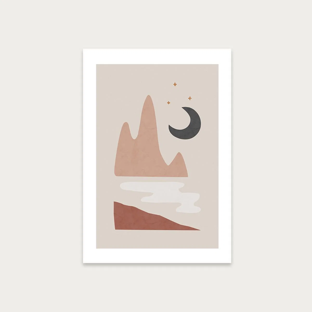 Landscape & Moon Art Print Unframed