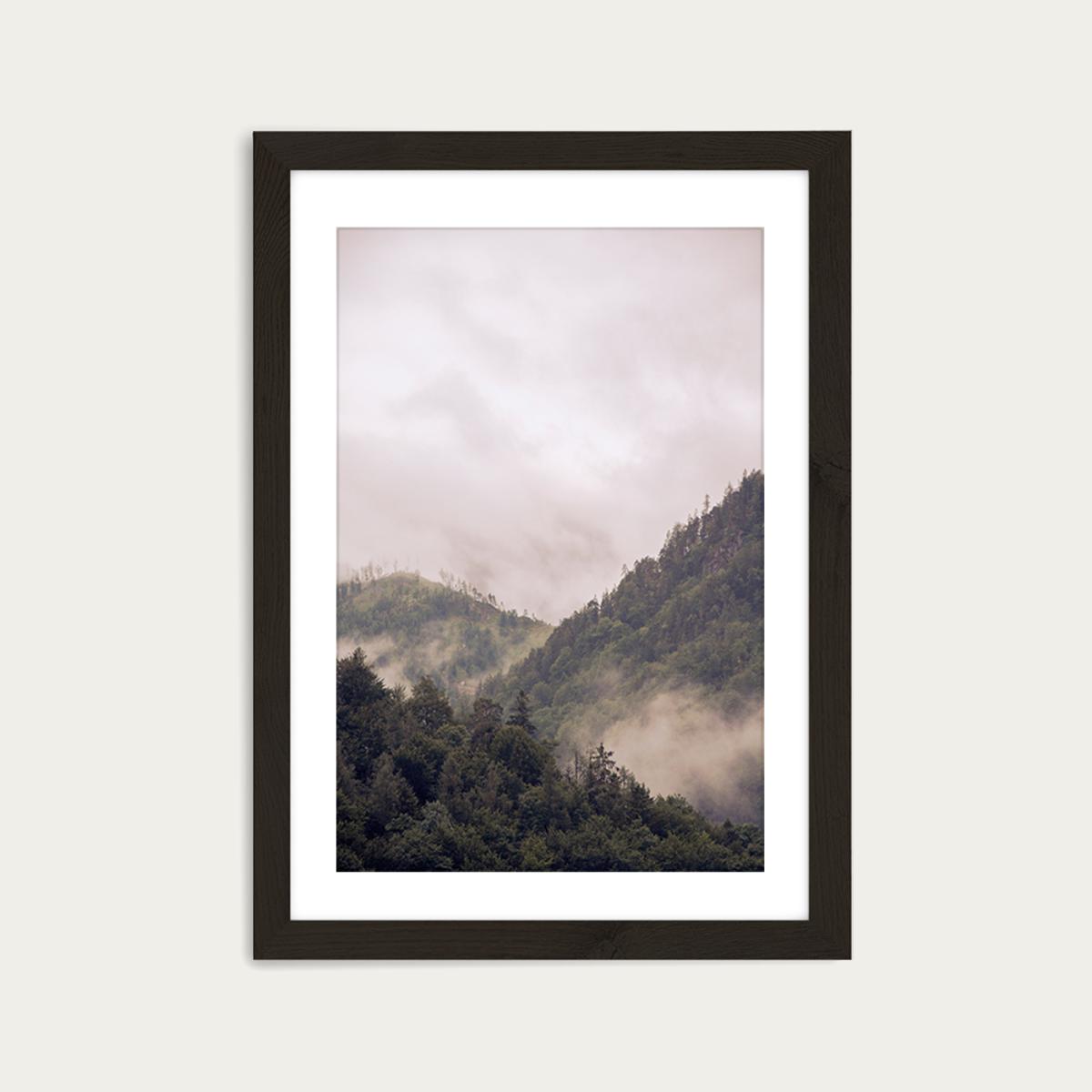 Misty Moody Woods Art Print Black Frame