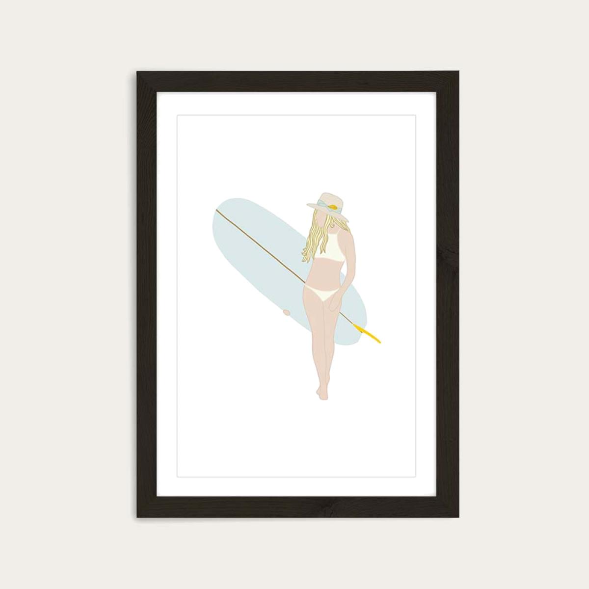 Summer Love Art Print Black Frame