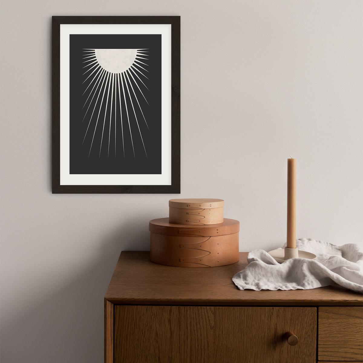 Minimal Moon Art Print Black Frame – image 3