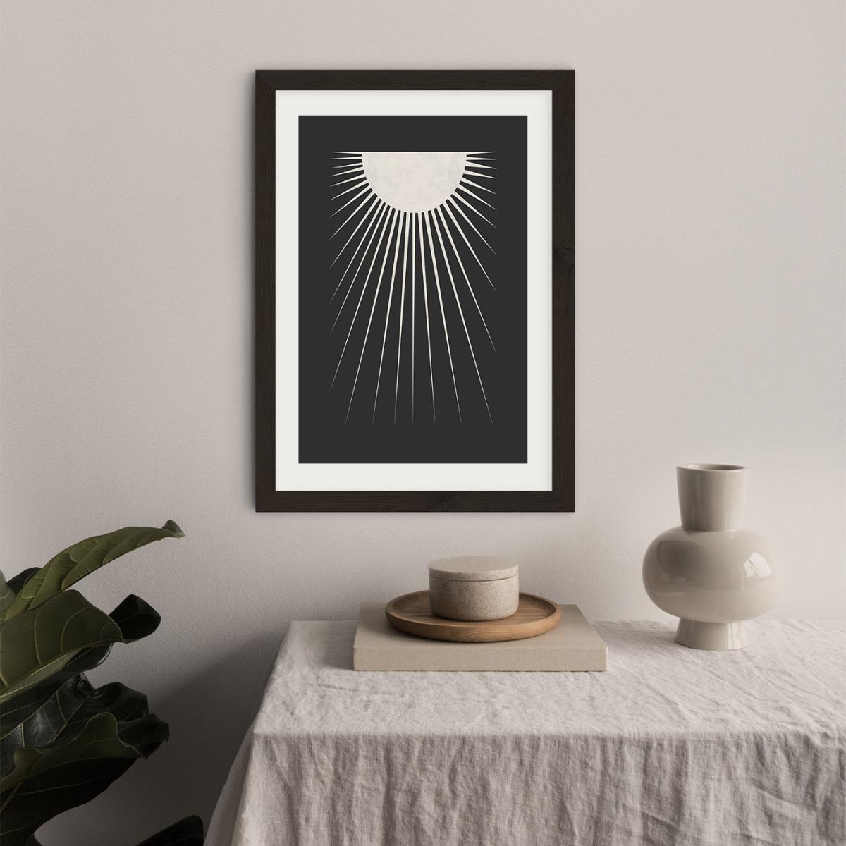 Minimal Moon Art Print Black Frame – image 4