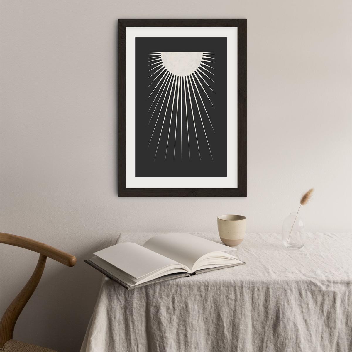 Minimal Moon Art Print Black Frame – image 5