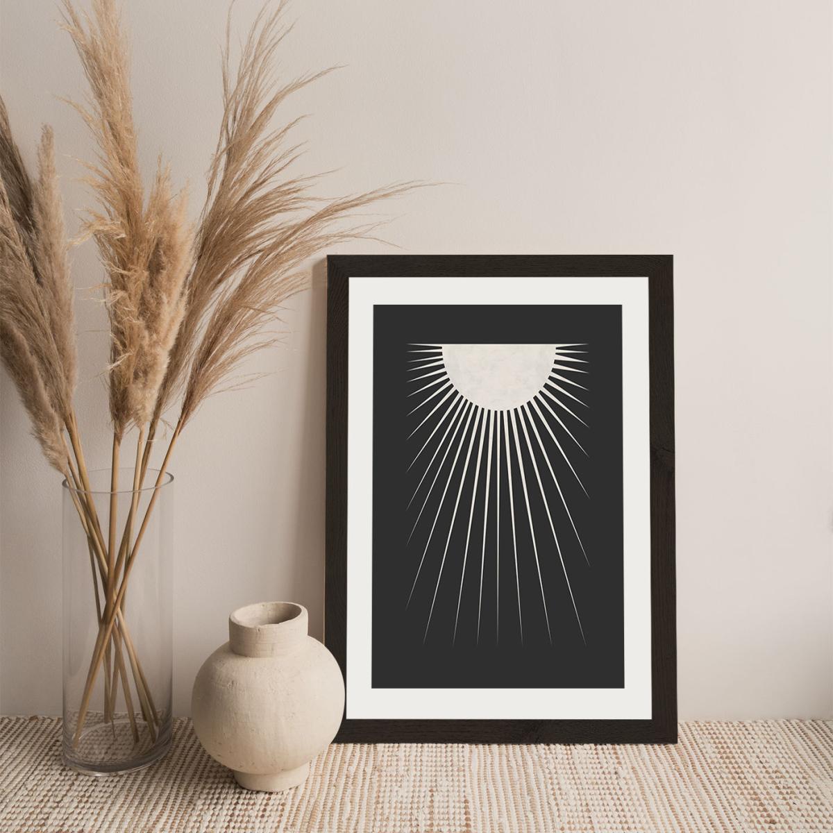 Minimal Moon Art Print Black Frame – image 6