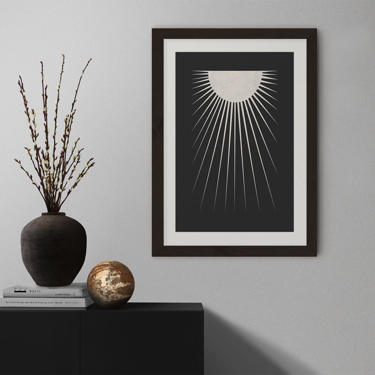 Minimal Moon Art Print Black Frame – image 7