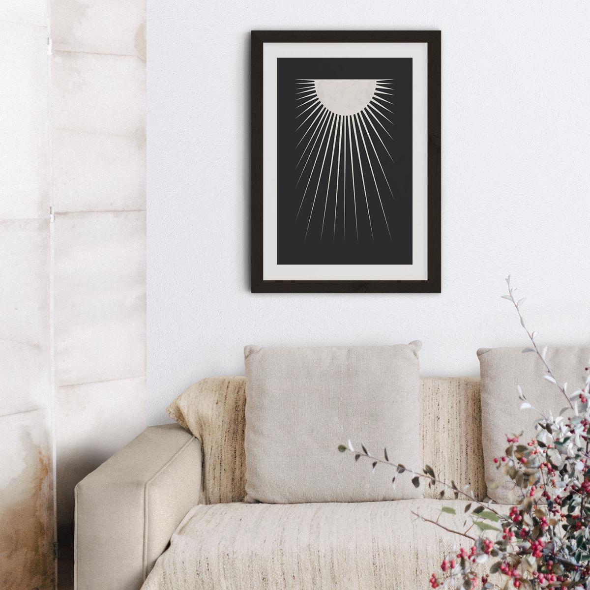 Minimal Moon Art Print Black Frame – image 10