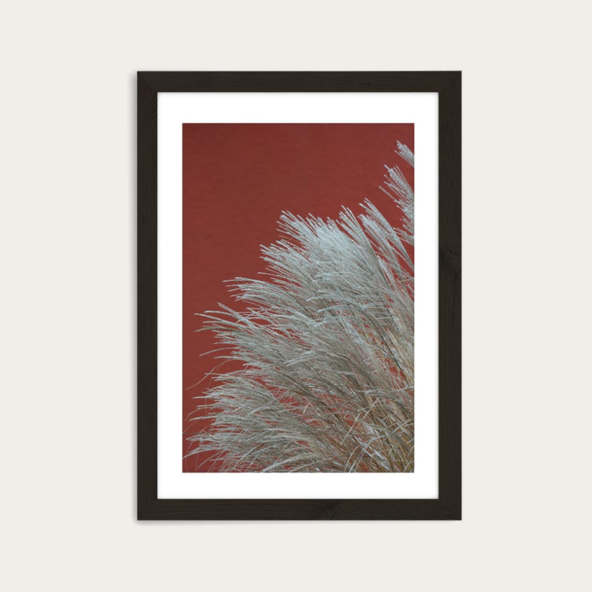 Grasses In The Wind - Terracotta Art Print Black Frame