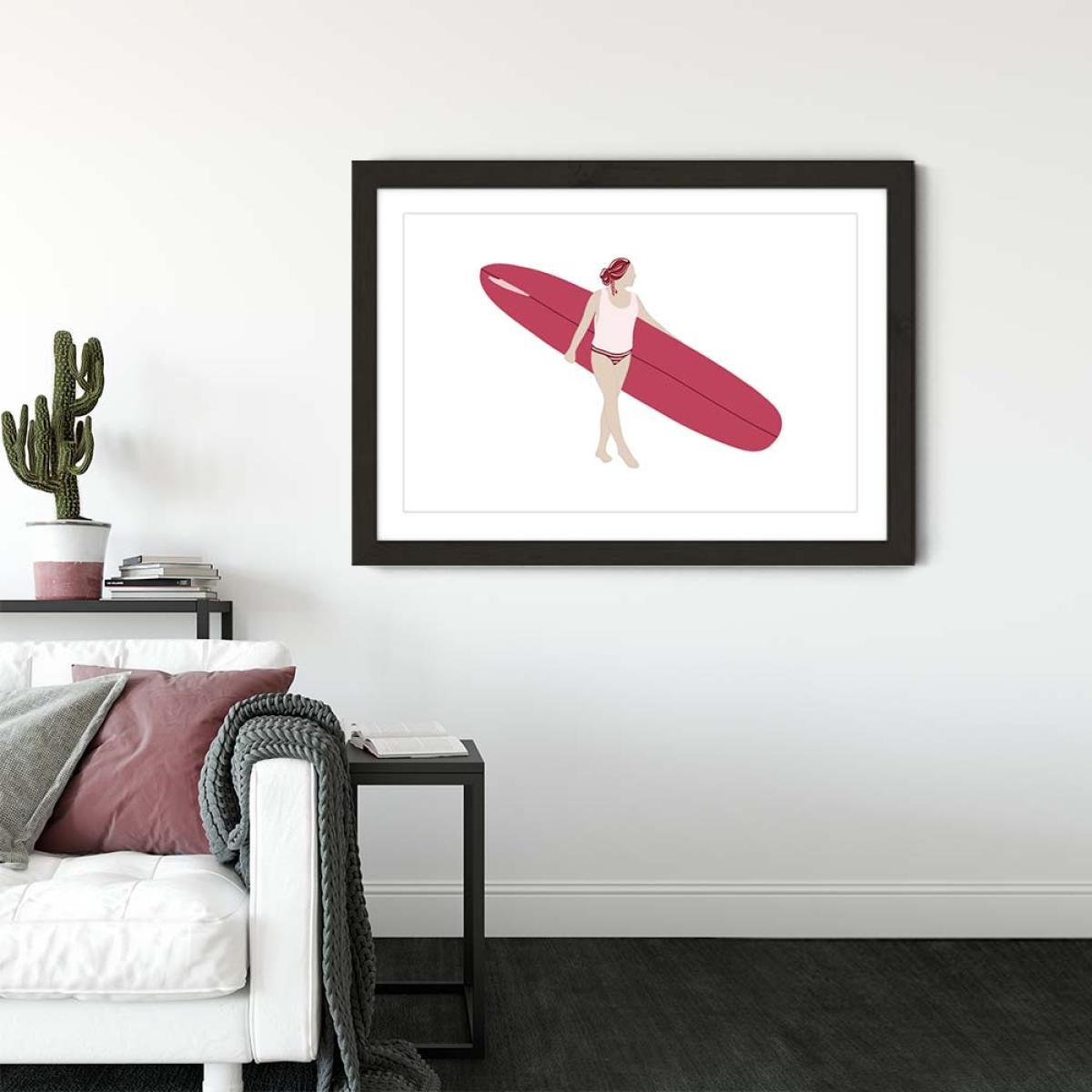 Pink Art Print Black Frame – image 2