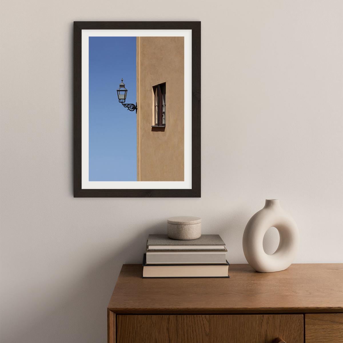 Lonely Lamp Art Print Black Frame – image 2