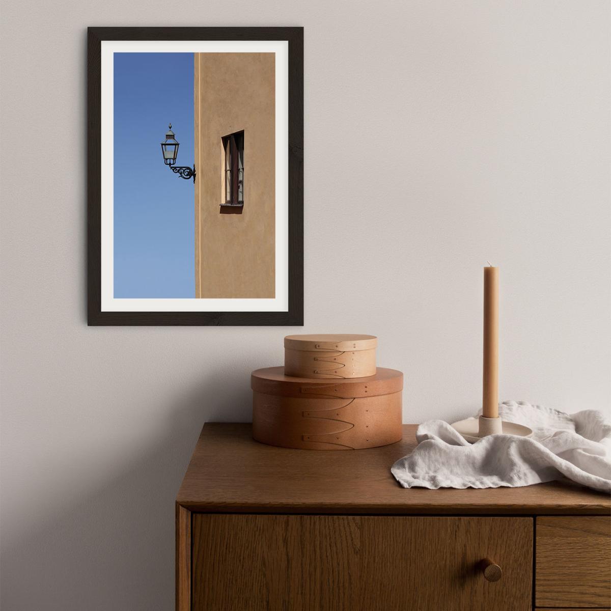 Lonely Lamp Art Print Black Frame – image 3