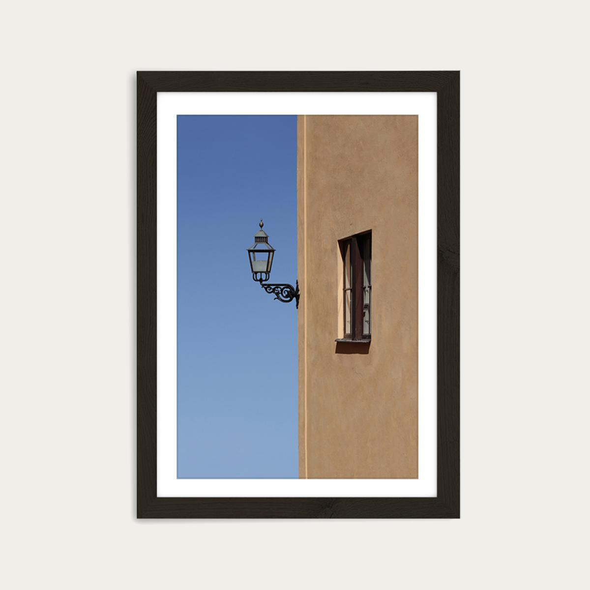 Lonely Lamp Art Print Black Frame – image 1