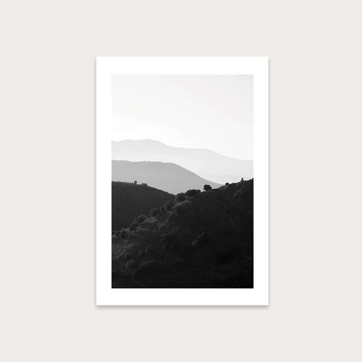 Mountains in The Shades of Grey Art Print Unframed
