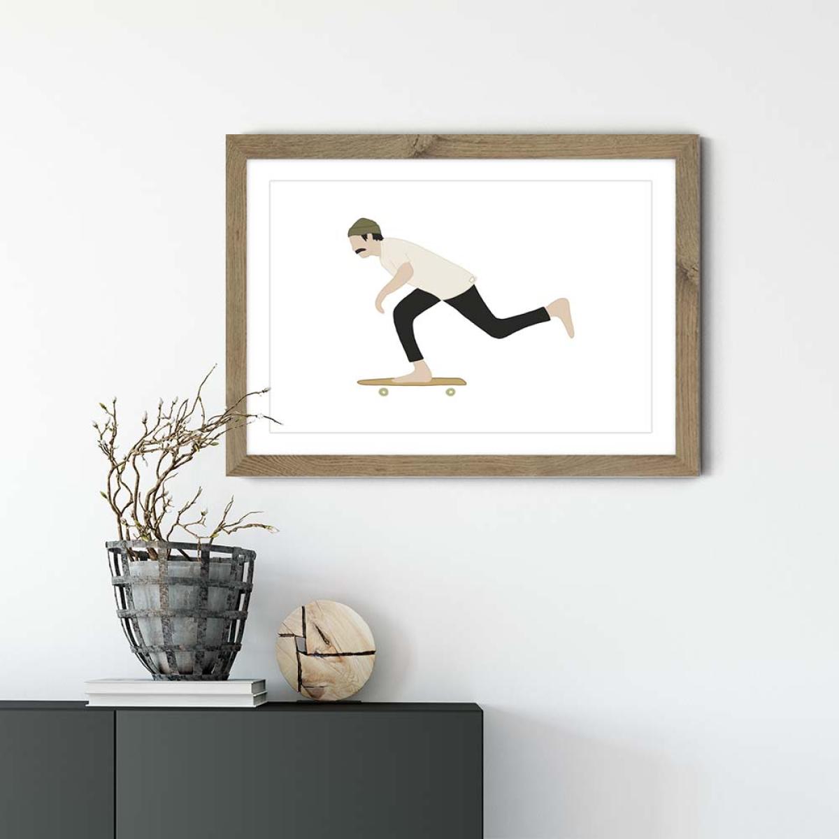 Push Art Print Oak Frame – image 2
