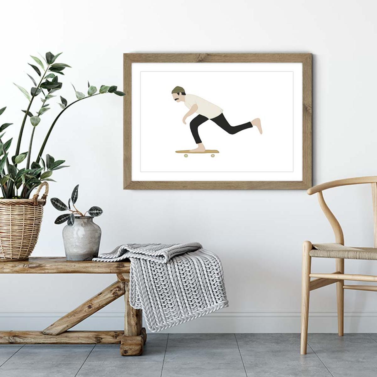 Push Art Print Oak Frame – image 3