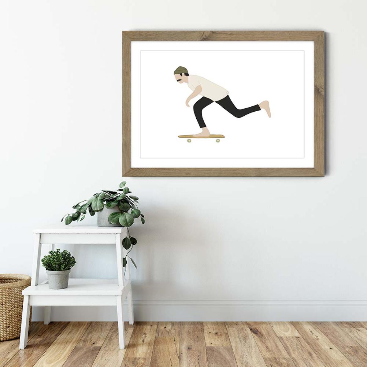 Push Art Print Oak Frame – image 4