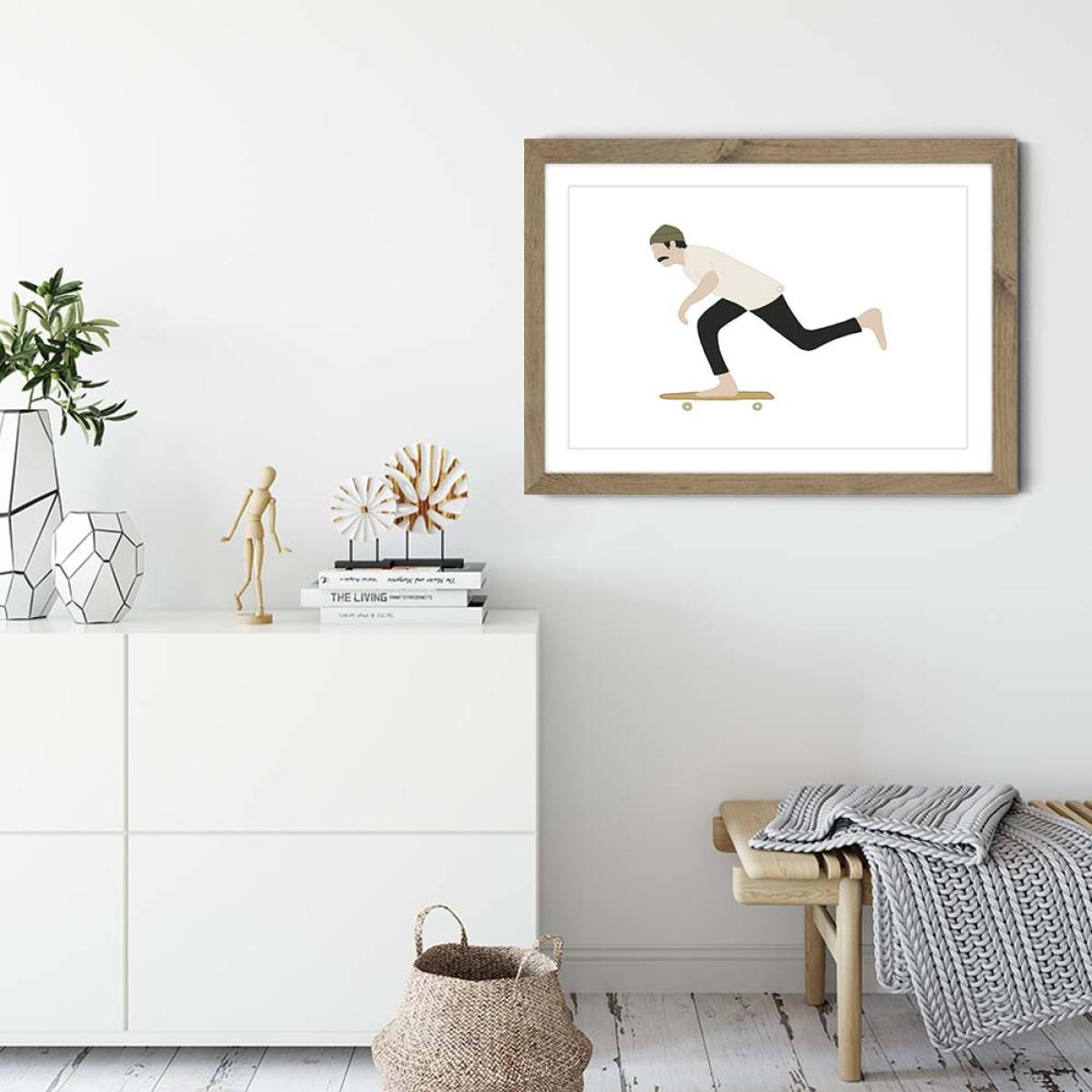Push Art Print Oak Frame – image 5