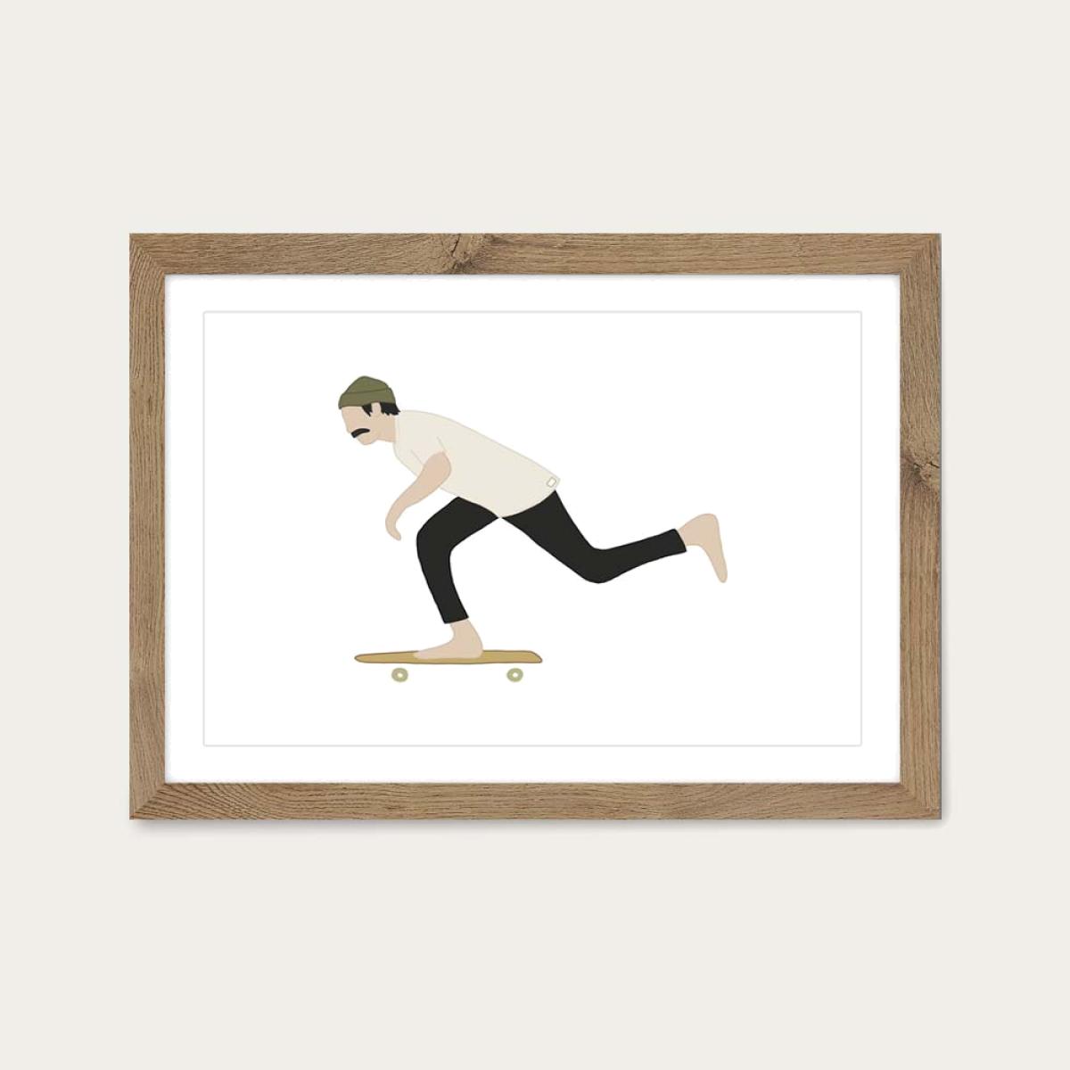 Push Art Print Oak Frame – image 1