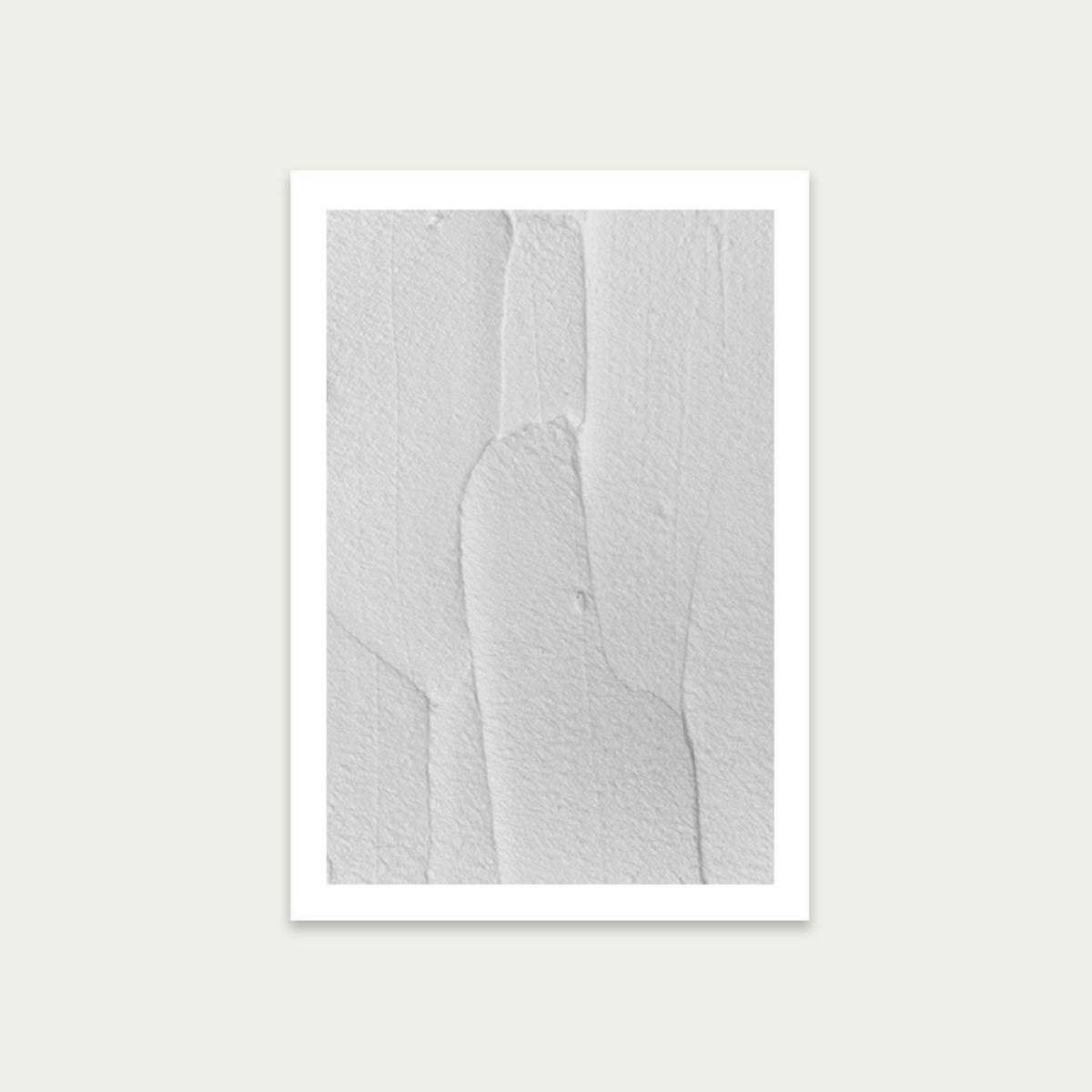 White Textures III - Abstract Shapes Art Print Unframed